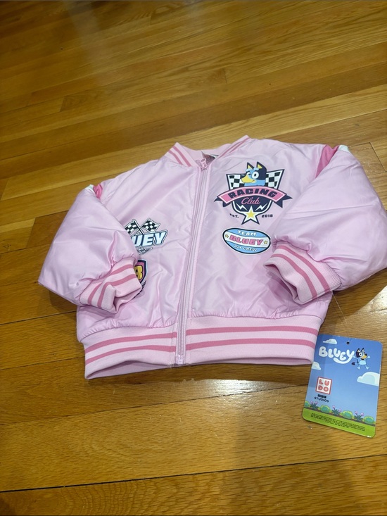 Bluey Other - Bluey Pink Racing Club Girls Bomber Jacket